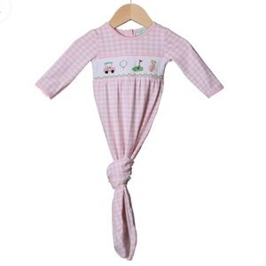 Pink Flamingo- Pink Gingham Knit Gown, Golf